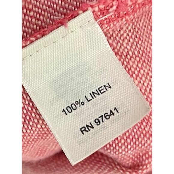 J Jill Size Large Petite‎ Button Up Linen Shacket Jacket Pink 100% Linen Western - Picture 5 of 6